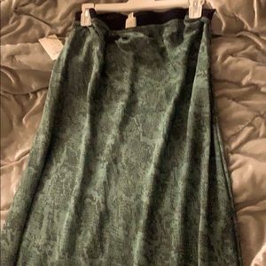 Green Snake Print MIDI Skirt